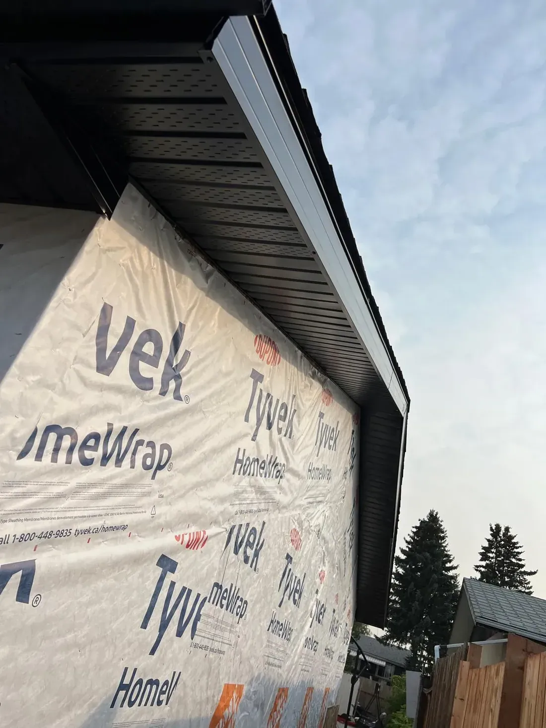 Soffit and fascia details at a roof overhang